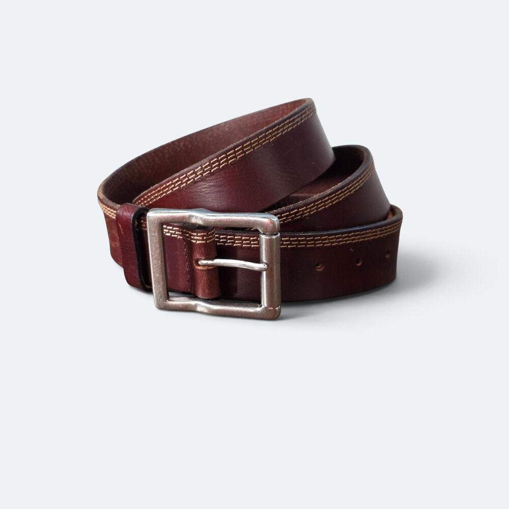 Browning Men’s Genuine Leather Triple Stitch Casual Work Belt Brown Size 44